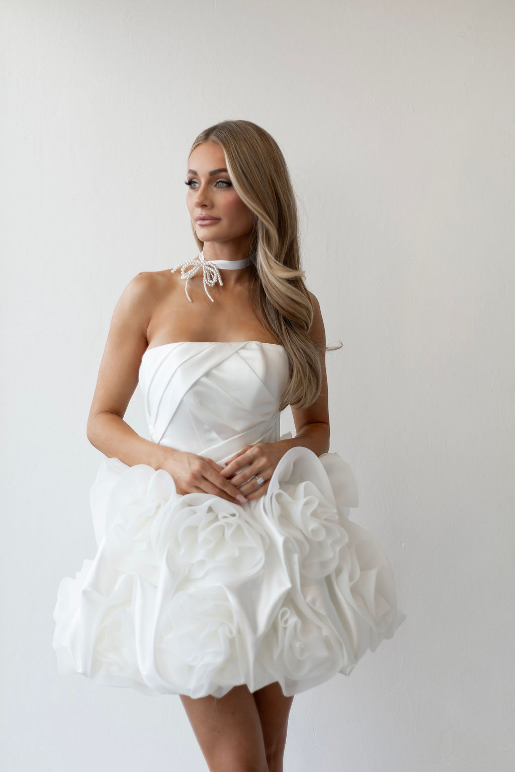 Modern Bride bridal mini dress editorial