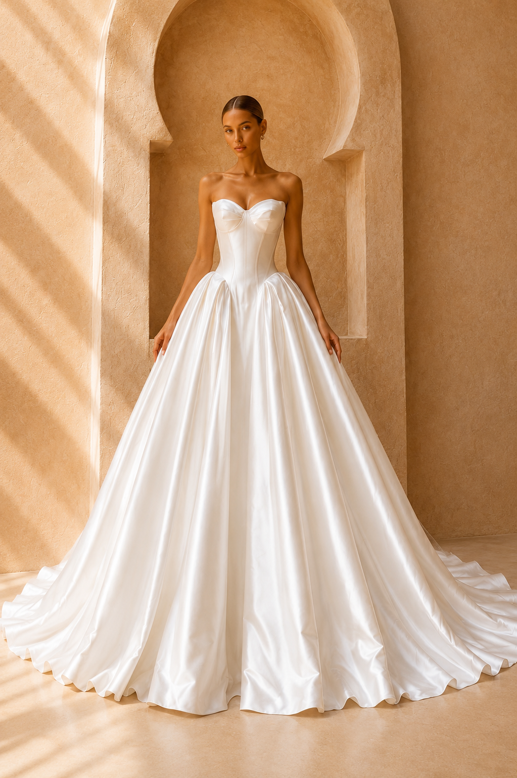 Custom wedding dress Arizona organic silk ball gown